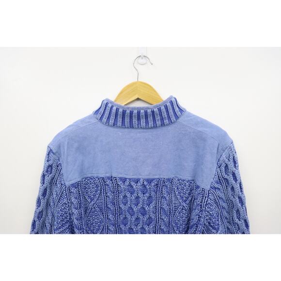 Vineyard Vines by Shep & Ian Tide Blue Men's 1/4 Zip Cableknit Sweater L - Picture 6 of 9